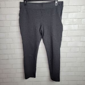 Eddie Bauer Gray Flat Front Ponte Pants